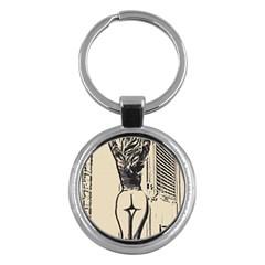 Morning My Dear    Sweet Perfection, Girl Stretching In The Bedroom Key Chain (round)