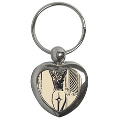 Morning My Dear    Sweet Perfection, Girl Stretching In The Bedroom Key Chain (heart) by Casemiro