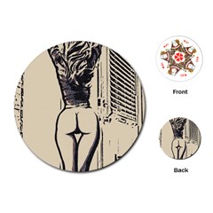 Morning My Dear    Sweet Perfection, Girl Stretching In The Bedroom Playing Cards Single Design (round) by Casemiro