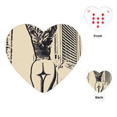 Morning My Dear    Sweet Perfection, Girl Stretching In The Bedroom Playing Cards Single Design (heart) by Casemiro