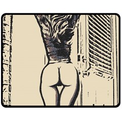 Morning My Dear    Sweet Perfection, Girl Stretching In The Bedroom Fleece Blanket (medium)  by Casemiro