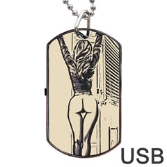 Morning My Dear    Sweet Perfection, Girl Stretching In The Bedroom Dog Tag Usb Flash (one Side) by Casemiro