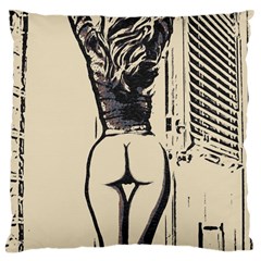 Morning My Dear    Sweet Perfection, Girl Stretching In The Bedroom Large Cushion Case (one Side) by Casemiro