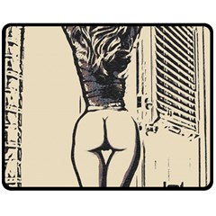 Morning My Dear    Sweet Perfection, Girl Stretching In The Bedroom Double Sided Fleece Blanket (medium)  by Casemiro