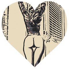 Morning My Dear    Sweet Perfection, Girl Stretching In The Bedroom Wooden Puzzle Heart by Casemiro