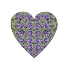 Flowers Everywhere And Anywhere In A Collage Heart Magnet by pepitasart