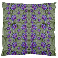 Flowers Everywhere And Anywhere In A Collage Large Cushion Case (two Sides) by pepitasart