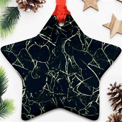 Neon Silhouette Leaves Print Pattern Ornament (star) by dflcprintsclothing