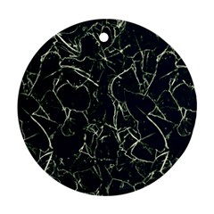 Neon Silhouette Leaves Print Pattern Round Ornament (two Sides) by dflcprintsclothing