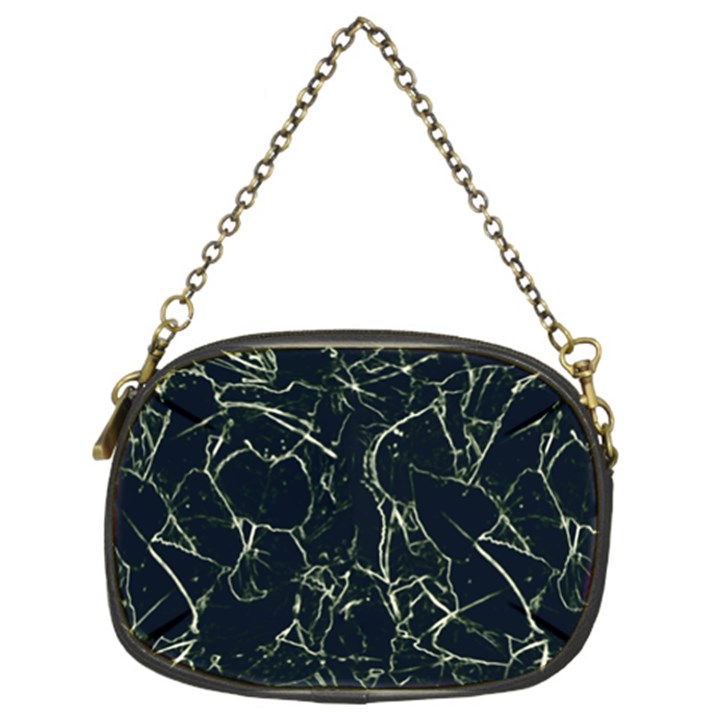 Neon Silhouette Leaves Print Pattern Chain Purse (Two Sides)