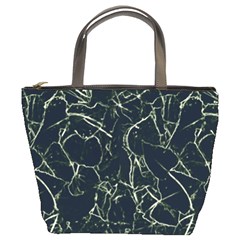 Neon Silhouette Leaves Print Pattern Bucket Bag