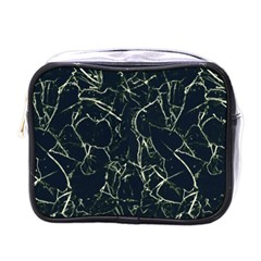 Neon Silhouette Leaves Print Pattern Mini Toiletries Bag (one Side) by dflcprintsclothing