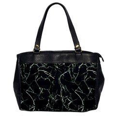 Neon Silhouette Leaves Print Pattern Oversize Office Handbag by dflcprintsclothing