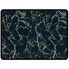 Neon Silhouette Leaves Print Pattern Double Sided Fleece Blanket (large) 