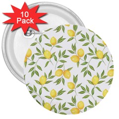 Lemons 3  Buttons (10 Pack)  by Angelandspot