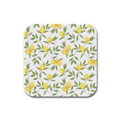 Lemons Rubber Square Coaster (4 Pack)  by Angelandspot