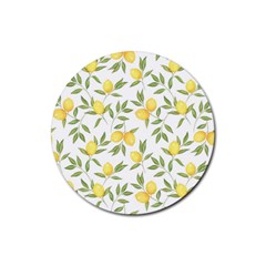 Lemons Rubber Coaster (round)  by Angelandspot