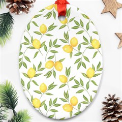 Lemons Oval Ornament (two Sides)