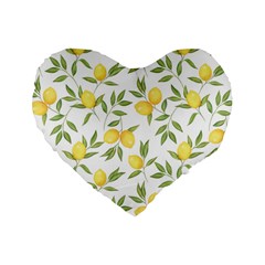 Lemons Standard 16  Premium Heart Shape Cushions by Angelandspot