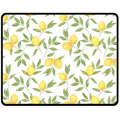 Lemons Double Sided Fleece Blanket (medium)  by Angelandspot