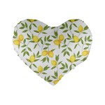 Lemons Standard 16  Premium Flano Heart Shape Cushions Front