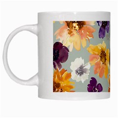 Floral Beauty White Mugs