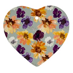 Floral Beauty Heart Ornament (Two Sides)