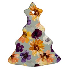 Floral Beauty Christmas Tree Ornament (Two Sides)