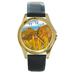 El Leoncito National Park, San Juan Province, Argentina Round Gold Metal Watch by dflcprintsclothing