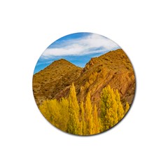 El Leoncito National Park, San Juan Province, Argentina Rubber Round Coaster (4 Pack)  by dflcprintsclothing