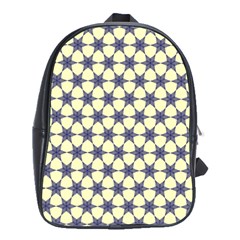 Navy Geometric Stars Pattern  School Bag (large) by Graphika