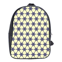 Navy Geometric Stars Pattern  School Bag (xl) by Graphika