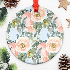 Pink Old Fashioned Roses Ornament (round) by Angelandspot