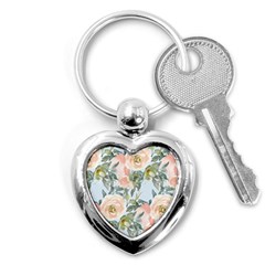 Pink Old Fashioned Roses Key Chain (heart) by Angelandspot