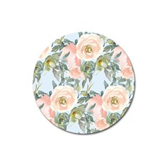 Pink Old Fashioned Roses Magnet 3  (round) by Angelandspot