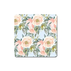 Pink Old Fashioned Roses Square Magnet