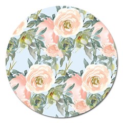 Pink Old Fashioned Roses Magnet 5  (round)