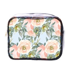 Pink Old Fashioned Roses Mini Toiletries Bag (one Side) by Angelandspot