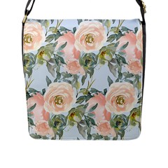 Pink Old Fashioned Roses Flap Closure Messenger Bag (l) by Angelandspot