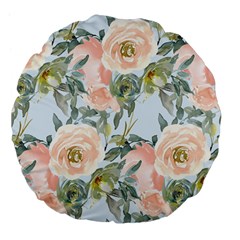 Pink Old Fashioned Roses Large 18  Premium Flano Round Cushions by Angelandspot