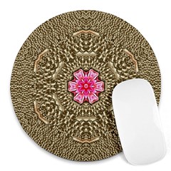 Earth Can Be A Beautiful Flower In The Universe Round Mousepads by pepitasart