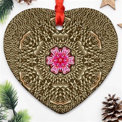 Earth Can Be A Beautiful Flower In The Universe Ornament (heart) by pepitasart