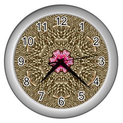 Earth Can Be A Beautiful Flower In The Universe Wall Clock (silver) by pepitasart