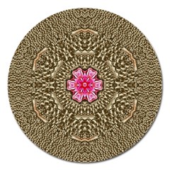 Earth Can Be A Beautiful Flower In The Universe Magnet 5  (round) by pepitasart