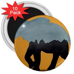 Illustrations Sketch Elephant Wallpaper 3  Magnets (10 Pack)  by HermanTelo