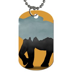 Illustrations Sketch Elephant Wallpaper Dog Tag (one Side) by HermanTelo