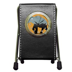 Illustrations Sketch Elephant Wallpaper Pen Holder Desk Clock