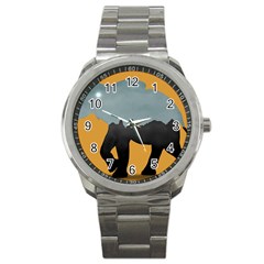 Illustrations Sketch Elephant Wallpaper Sport Metal Watch