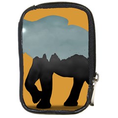 Illustrations Sketch Elephant Wallpaper Compact Camera Leather Case by HermanTelo