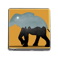 Illustrations Sketch Elephant Wallpaper Memory Card Reader (square 5 Slot)